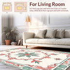 Ornate Floral Scrollwork Leaf Pattern Rug