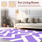 Modern Cream Purple Geometric Pattern Rug
