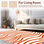 Orange Wavy Striped Pattern Rug