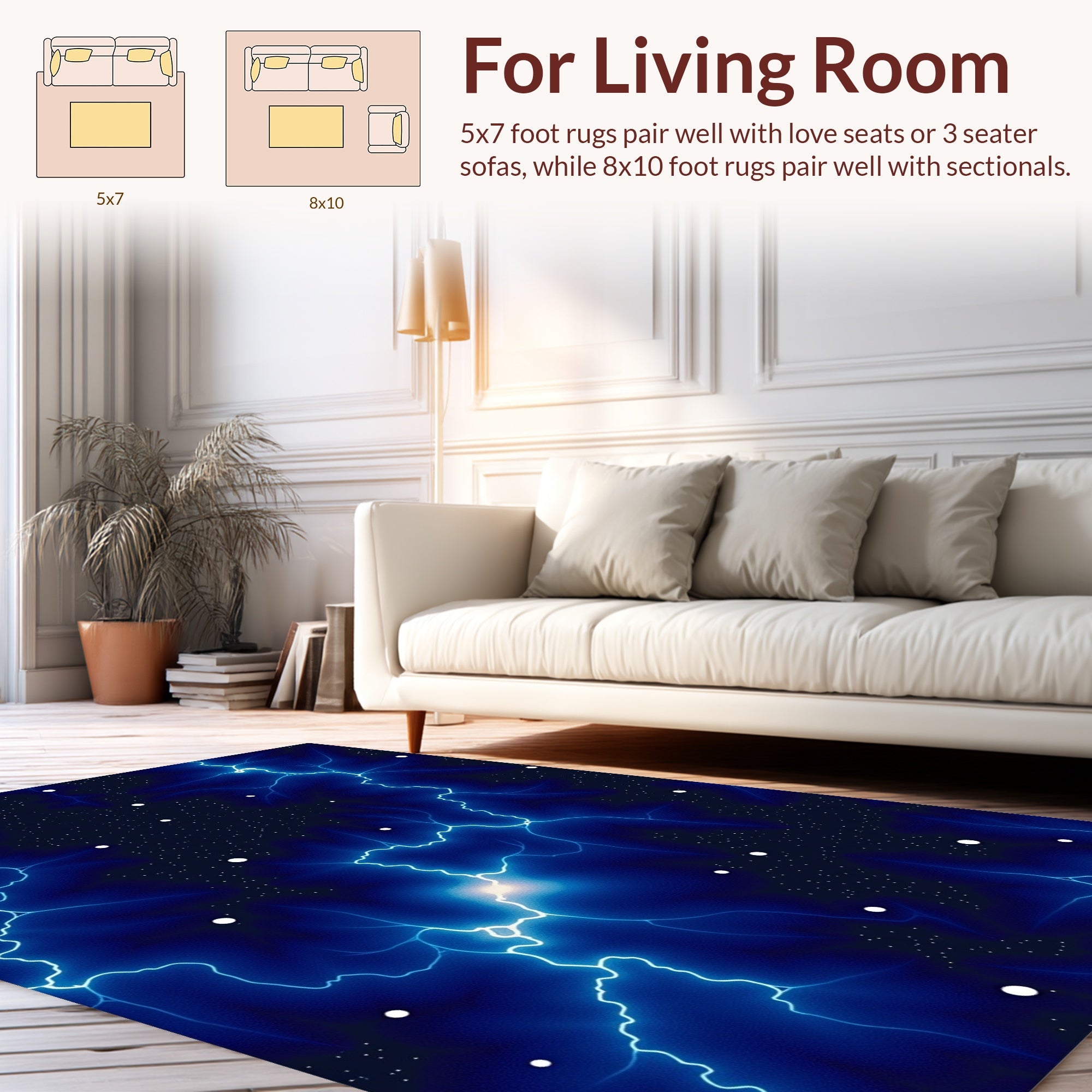 Cosmic Lightning Bolt Pattern Rug