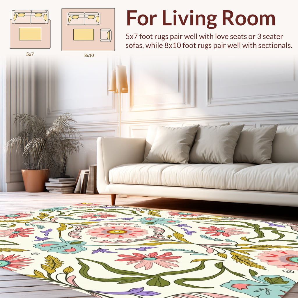 Vintage Floral Garden Pattern Rug