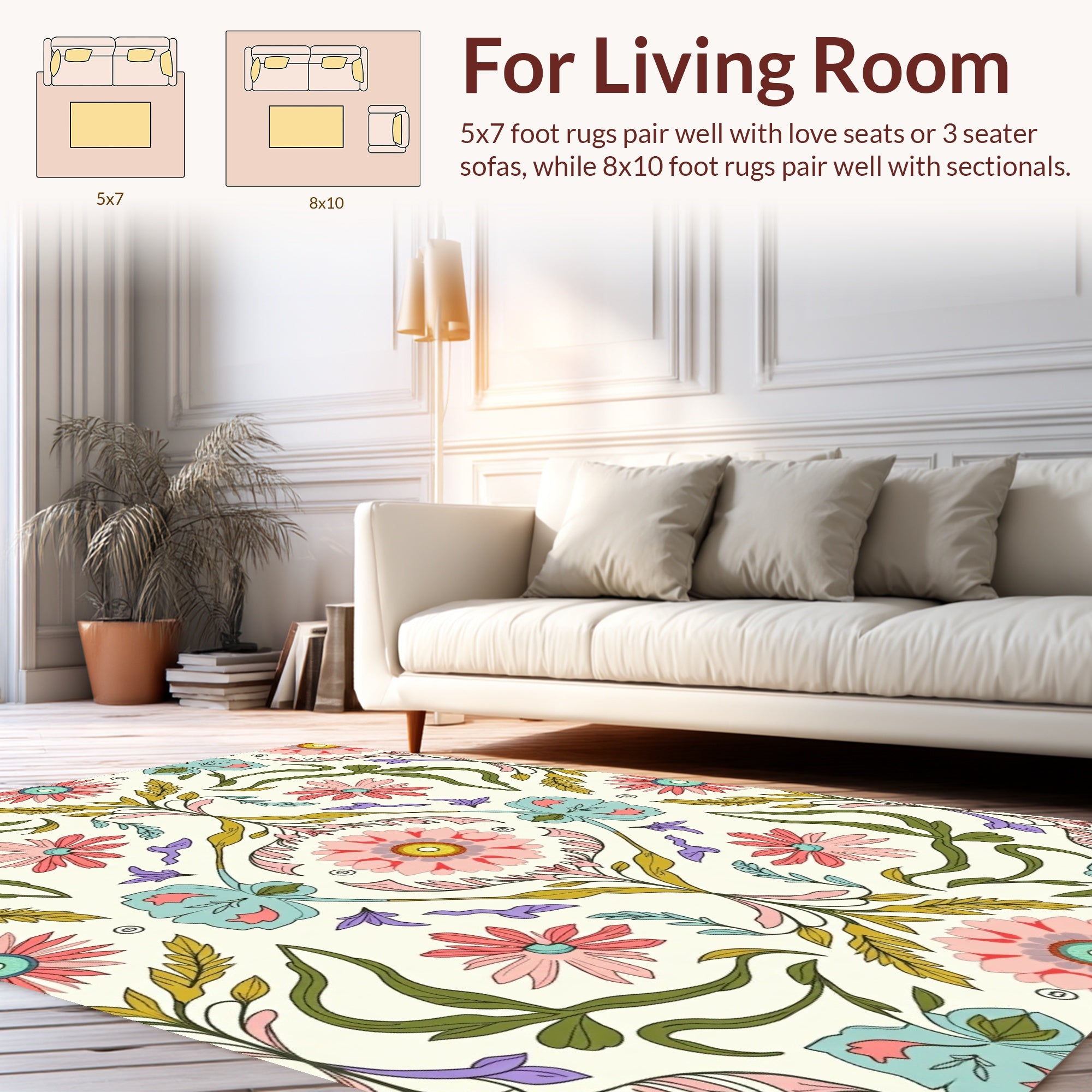 Vintage Floral Garden Pattern Rug