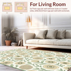 Botanical Flower Pattern On Cream Rug