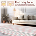 Striped Pattern in Soft Pink Grey Rug