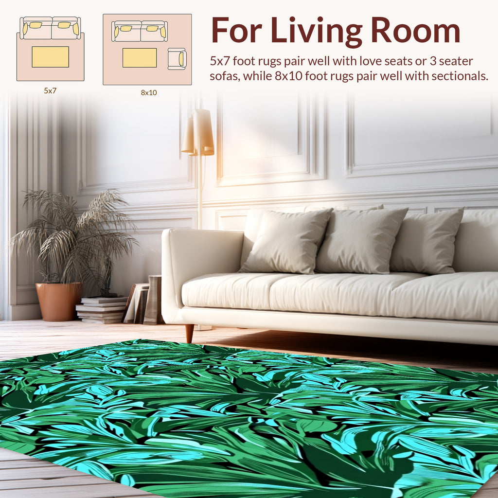 Tropical Leaf Pattern Design Rug