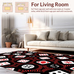 Red Dice Pattern Graphic Rug