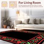 Bold Floral Vine Border Design Rug