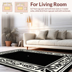 Classic Floral Border Decorative Design Rug
