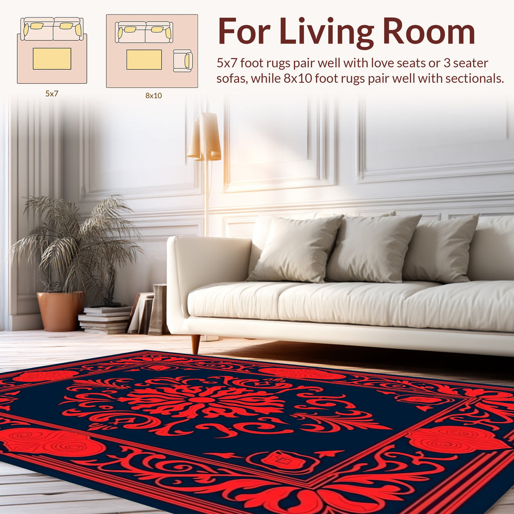 Classic Floral Bordered Medallion Rug