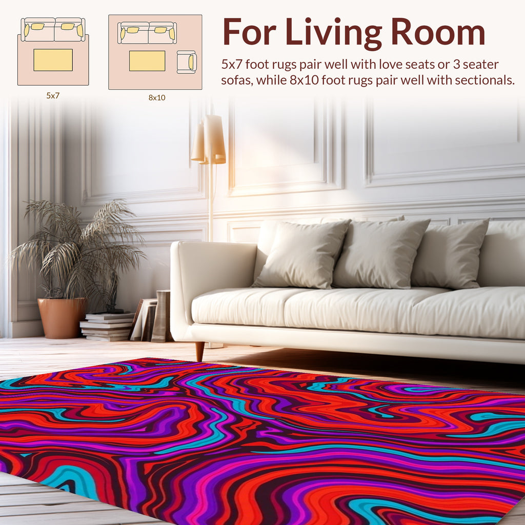 Vibrant Swirl Abstract Pattern Rug