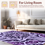 Purple Floral Mandala Style Design Rug
