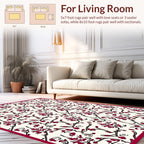Floral Vine Pattern with Dark Red Rug