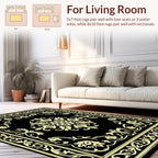 Classic Floral Center with Border Pattern Rug