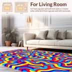 Bright 3 Color Swirl Abstract Pattern Rug