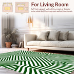 Graphic Green Geometric Maze Rug