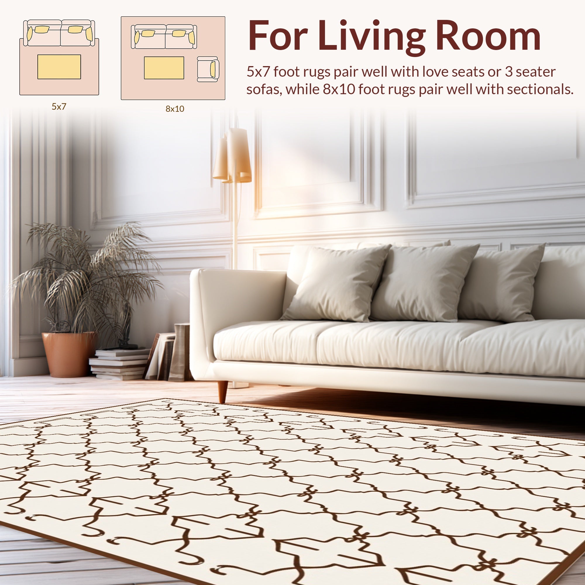 Geometric Patterned Lattice Design Rug