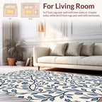 Vintage Navy Floral Vines Rug