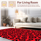Bold Red Leopard Print Rug