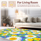 Retro Field of Flowers Design Rug