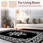 Elegant White Mandala Border Design Rug