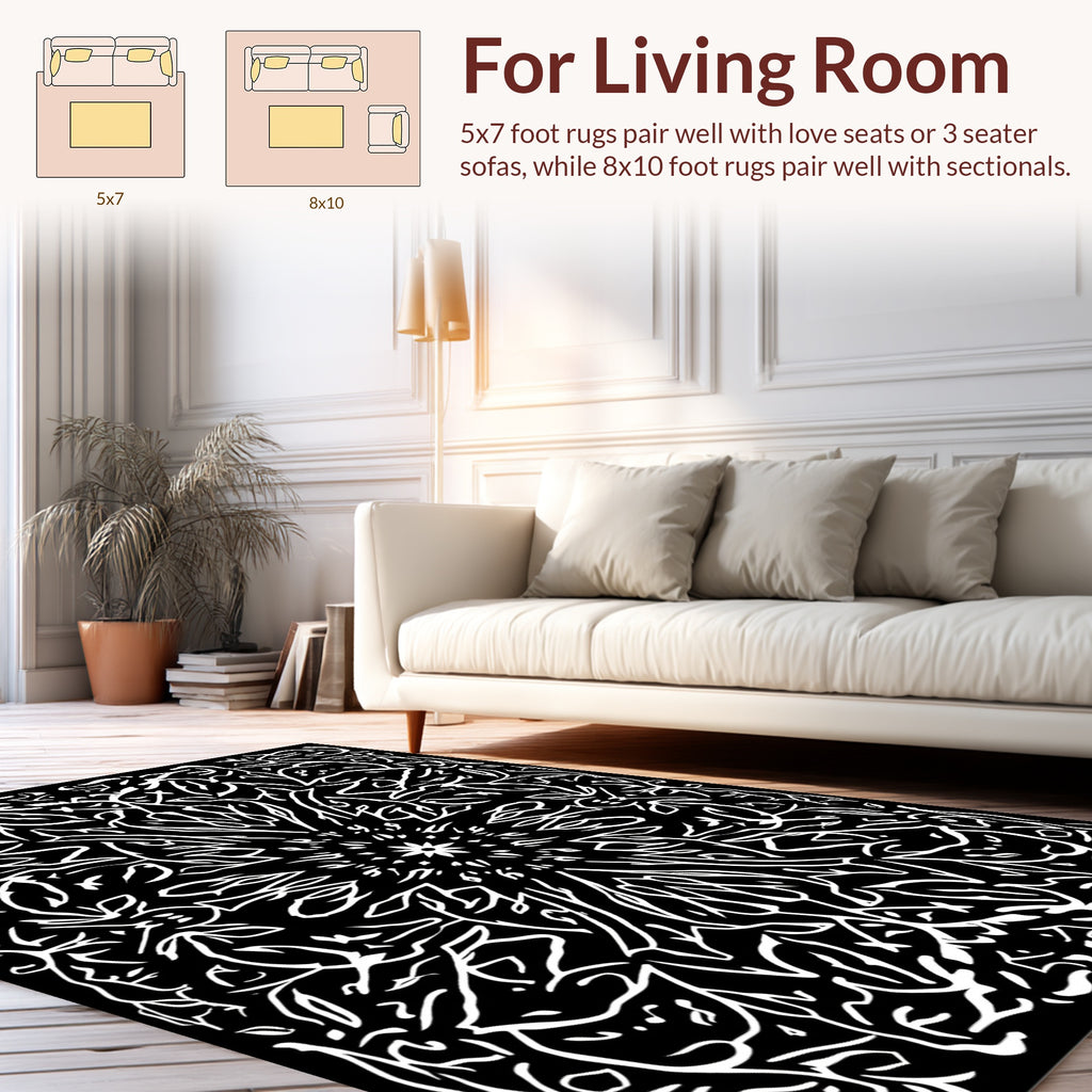 Abstract Nature Inspired Mandala Design Rug