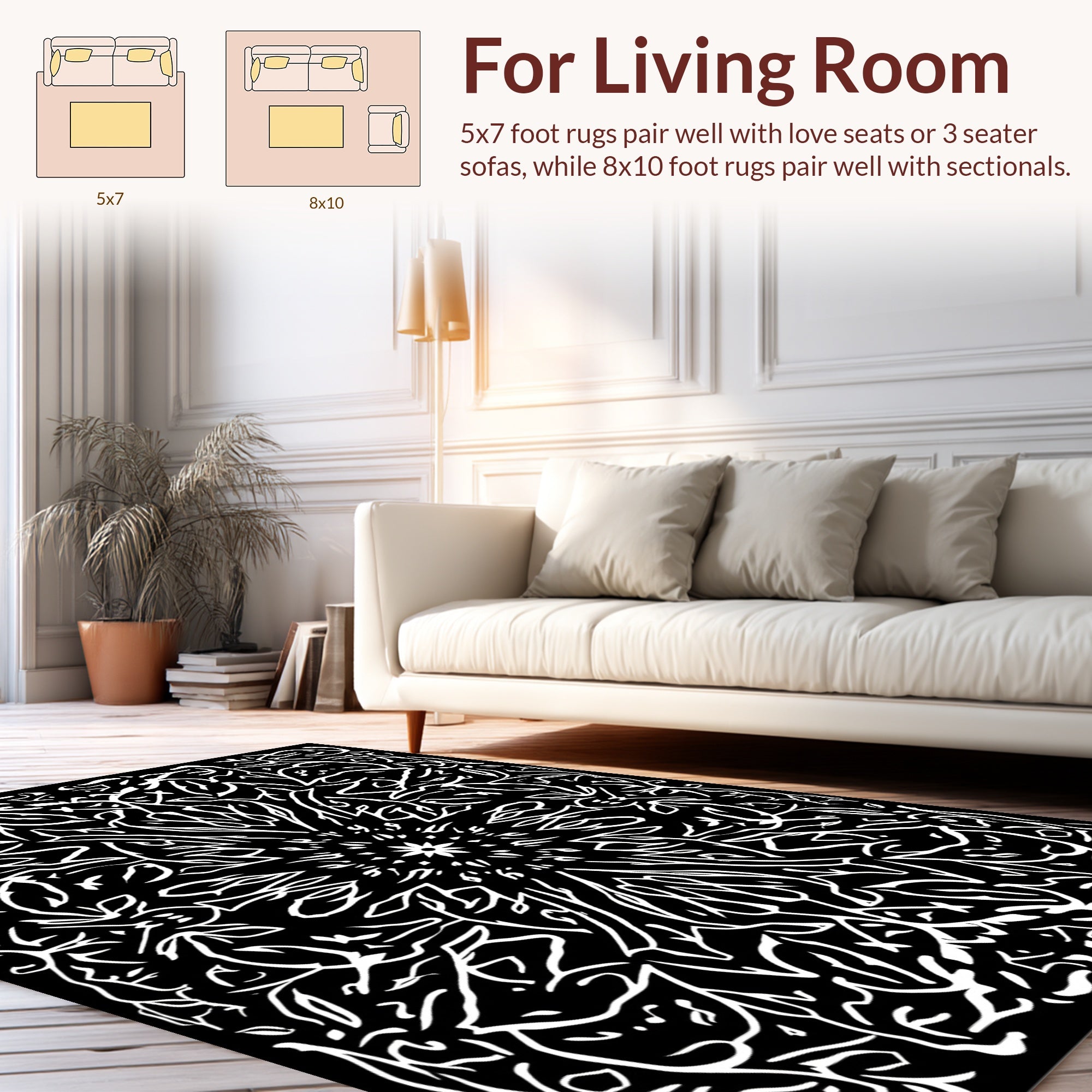 Abstract Nature Inspired Mandala Design Rug