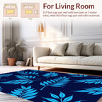 Aqua Palm Frond Pattern Rug