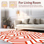 Bold Abstract Geometric Maze Pattern Rug