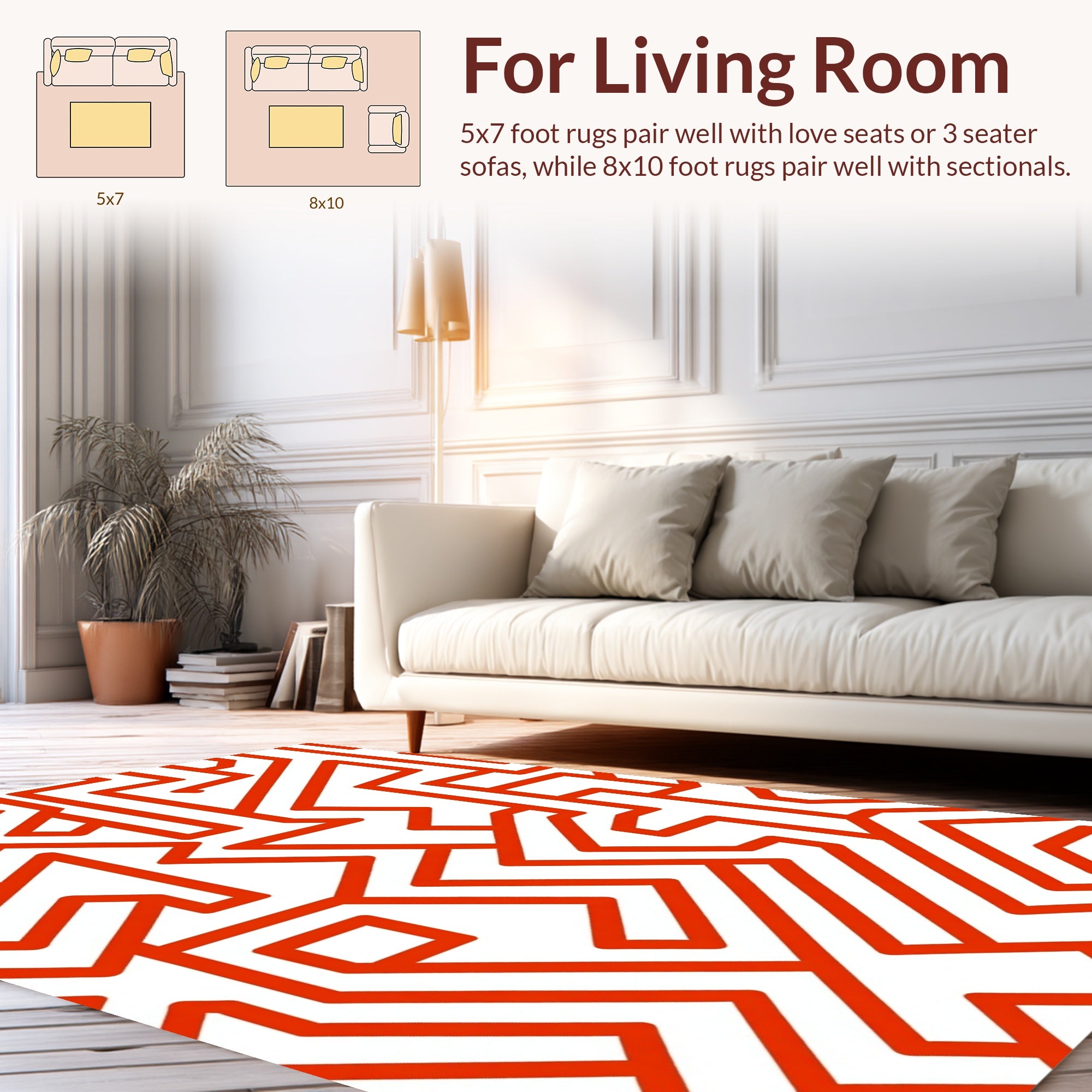 Bold Abstract Geometric Maze Pattern Rug