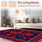 Bold Red Floral Classic Design Rug