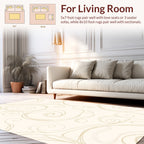 Cream Swirl Abstract Pattern Rug