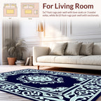 Dark Blue Eye Inspired Intricate Design Rug