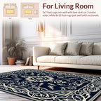 Intricate Floral Cream Border Pattern Rug
