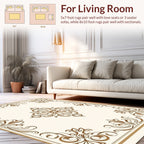 Elegant Brown Scrollwork With Center Medallion Rug
