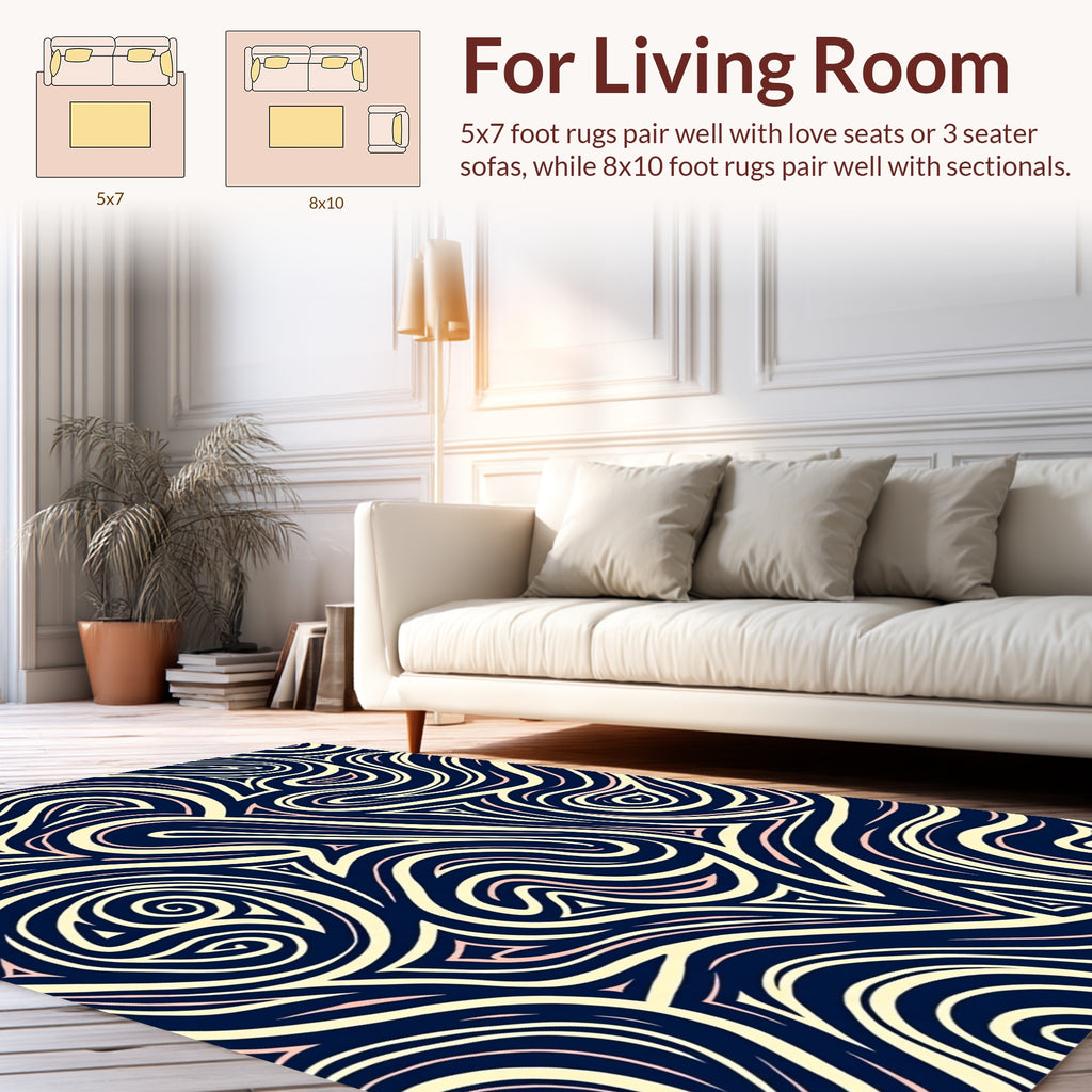 Abstract Swirls Triangles Pattern Rug