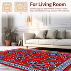 Classic Red Blue Floral medallion Pattern Rug