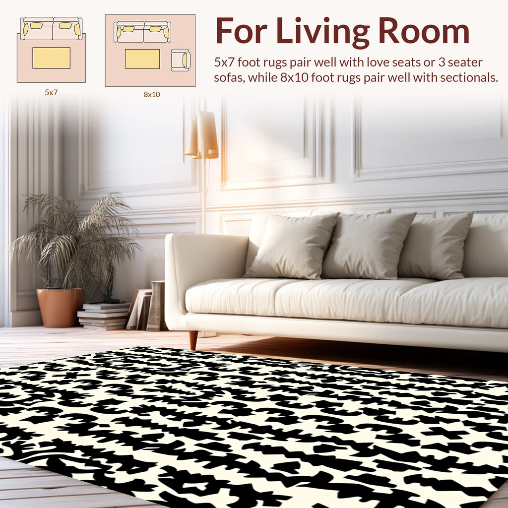 Bold Abstract Vertical Stripe Design Rug
