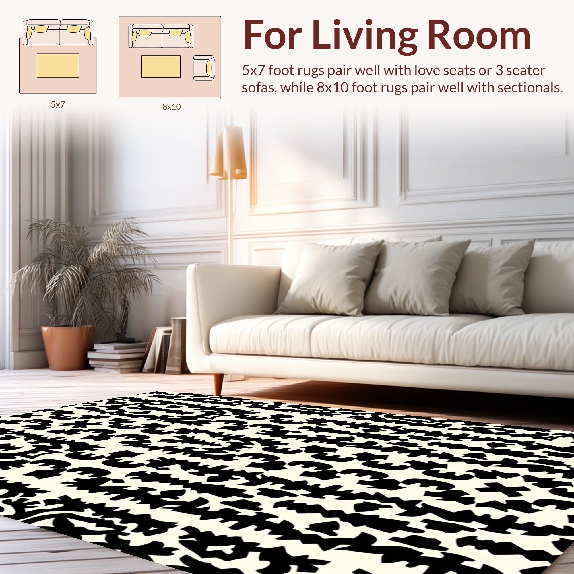Bold Abstract Vertical Stripe Design Rug