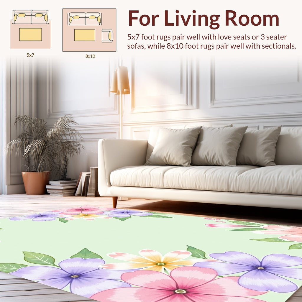 Pastel Floral Watercolor Design Rug