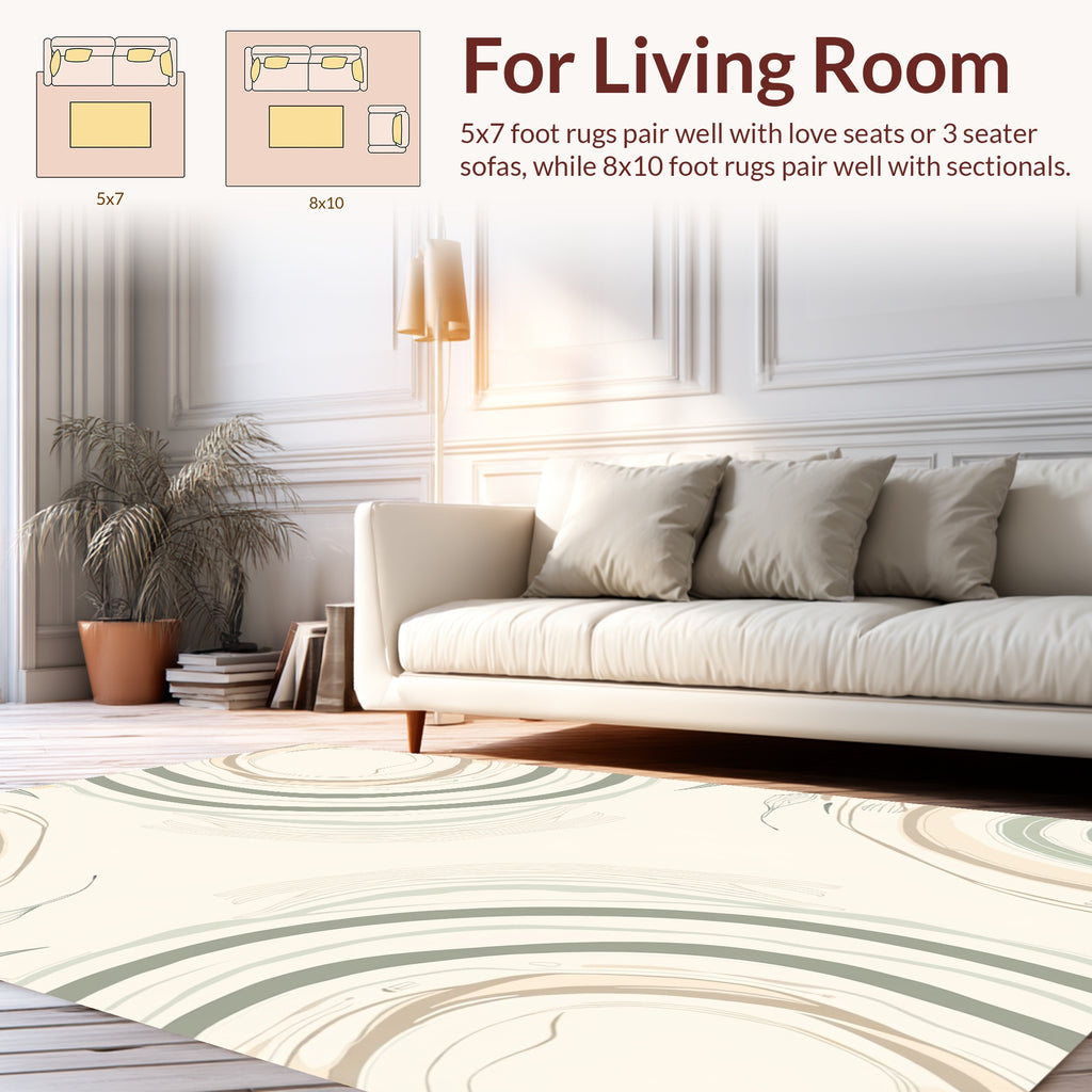 Swirling Abstract Organic Modern Design Rug
