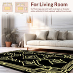Art Deco Geometric Golden Lines Rug
