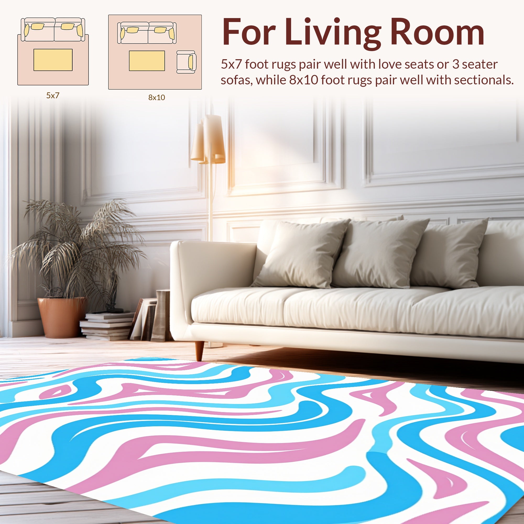 Fluid Waves Pattern Rug