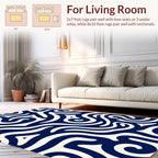 Abstract Swirl Navy Design Rug