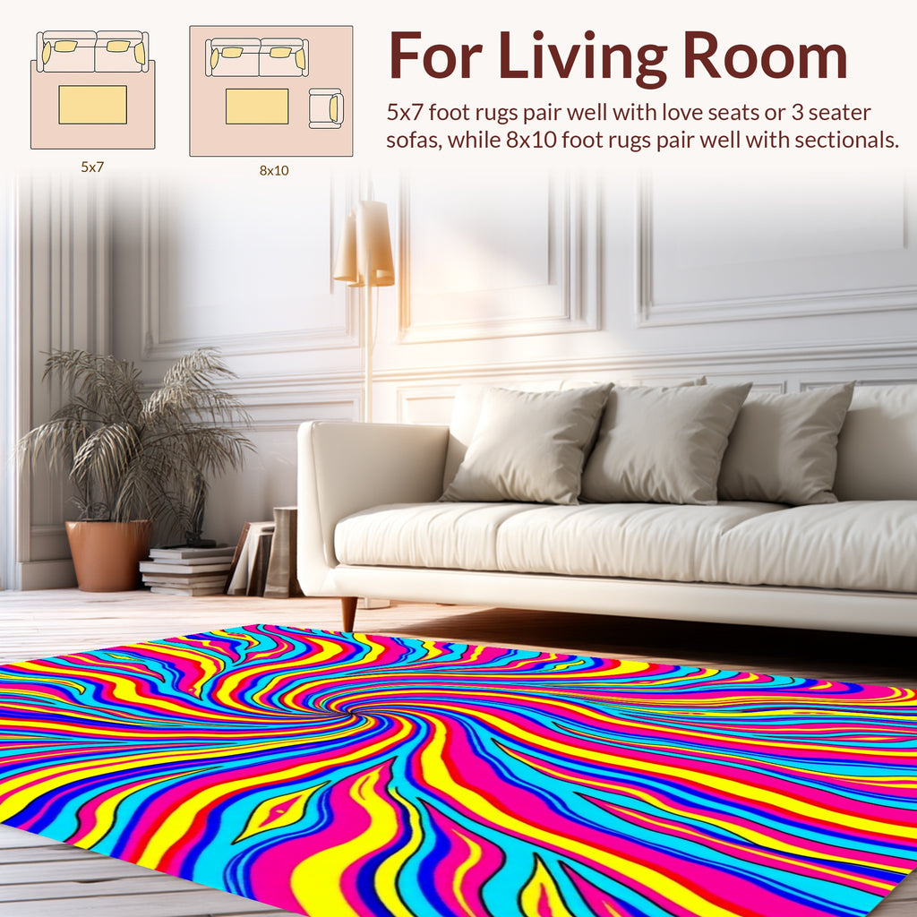 Vibrant Swirl Abstract Pattern Rug