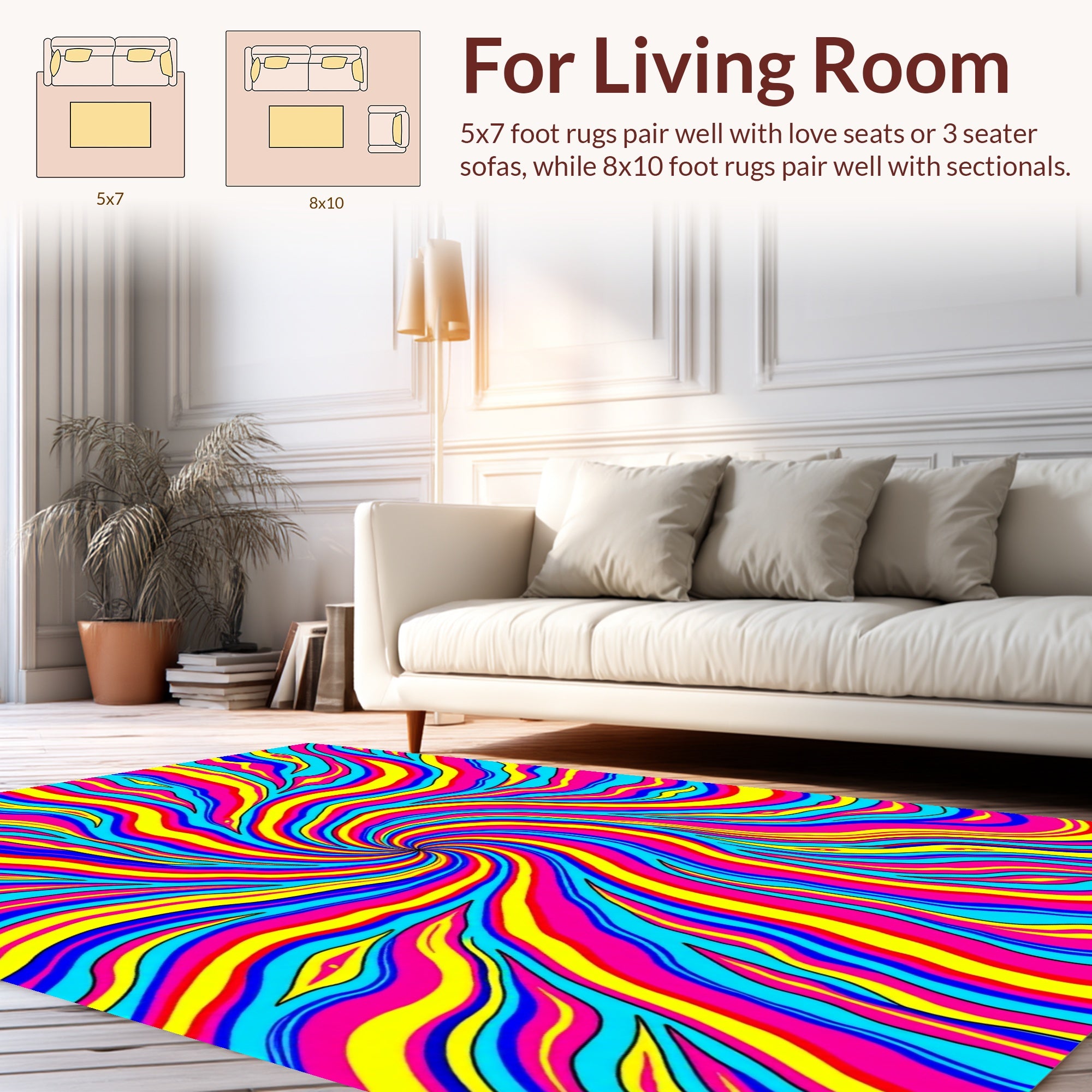 Vibrant Swirl Abstract Pattern Rug