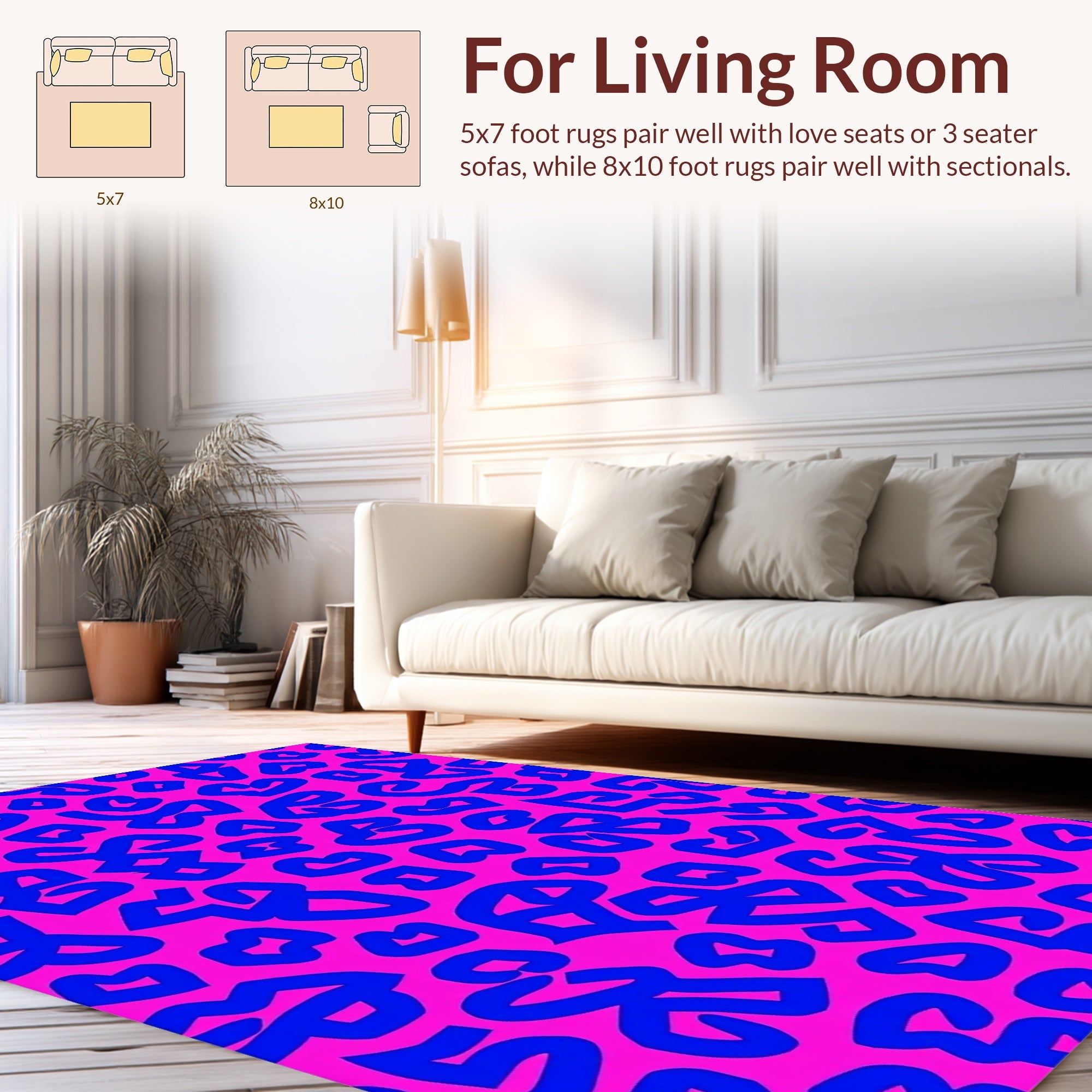 Bold Leopard Spot Pattern Rug