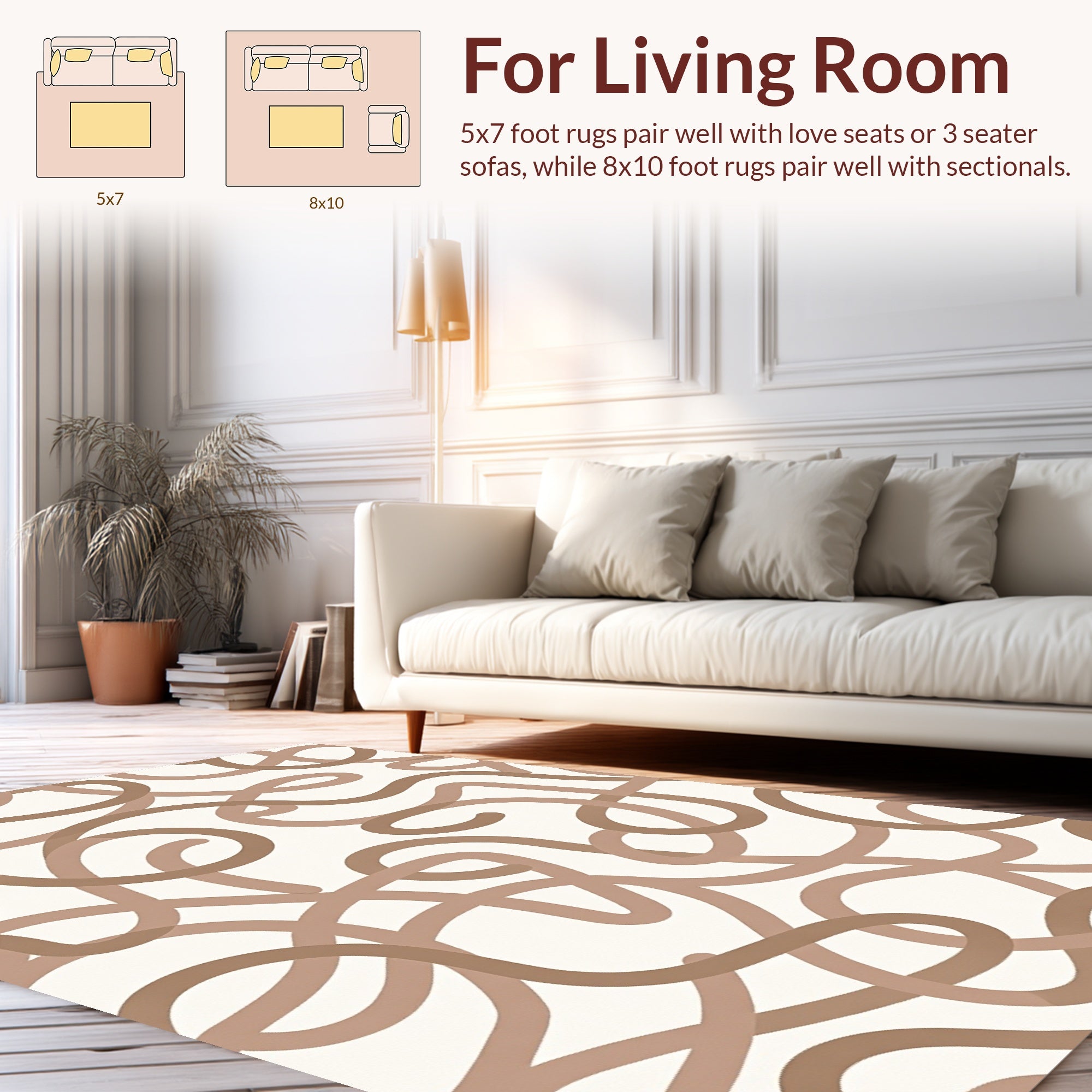 Abstract Swirl Pattern Design Rug
