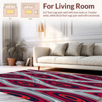Abstract Red White Blue Swirl Pattern Rug