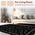 Dark Tonal Wavy Stripe Design Rug