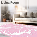Soft Pink Fluid Swirl Art Rug